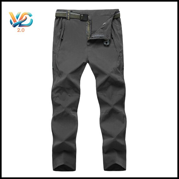 Men's Hiking Pants Quick Dry Water Resistant 5 Zip Pockets Stretch Fit